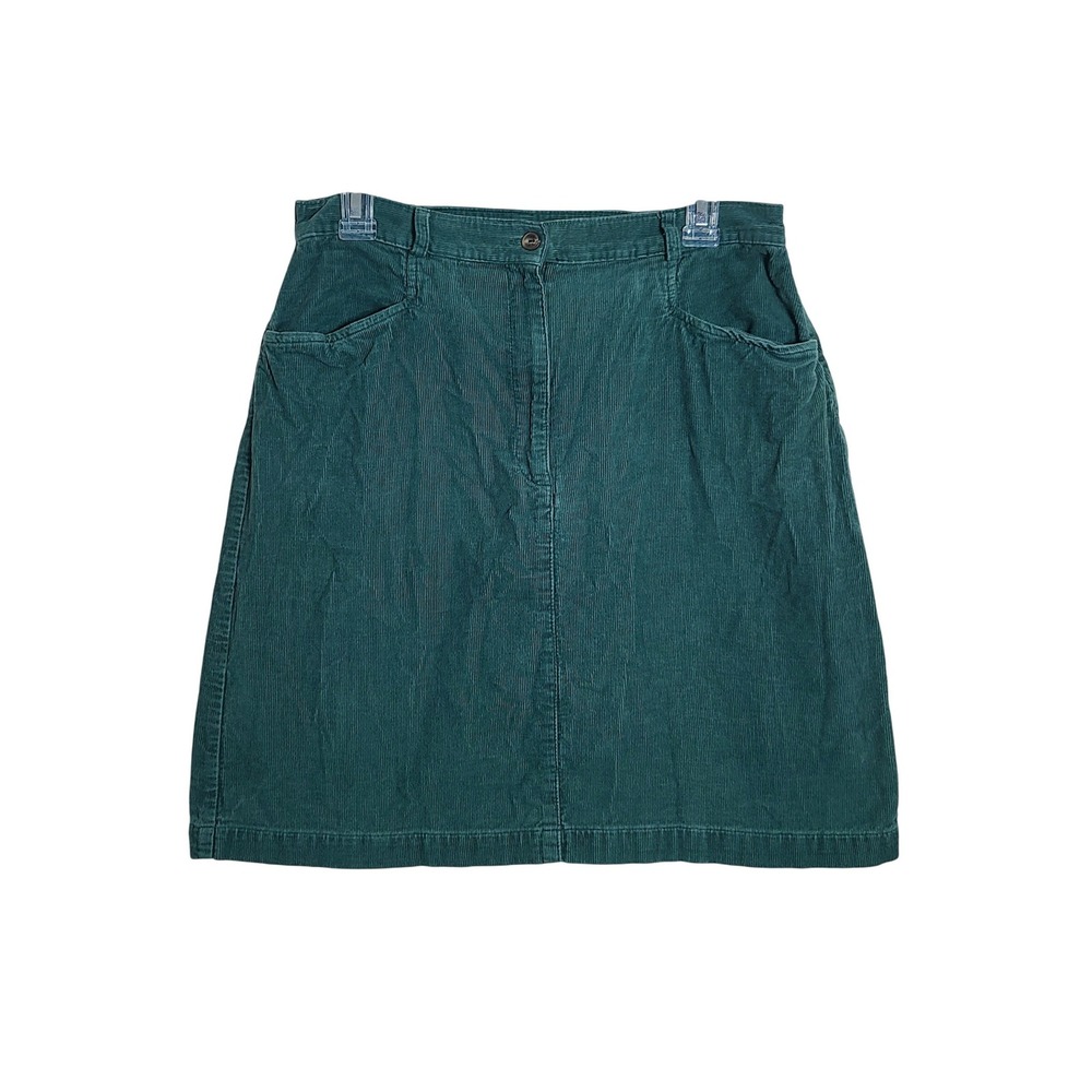 Vtg Forest Green Corduroy Mini Skirt 12 Cotton Academia 90s Librarian Normcore‎